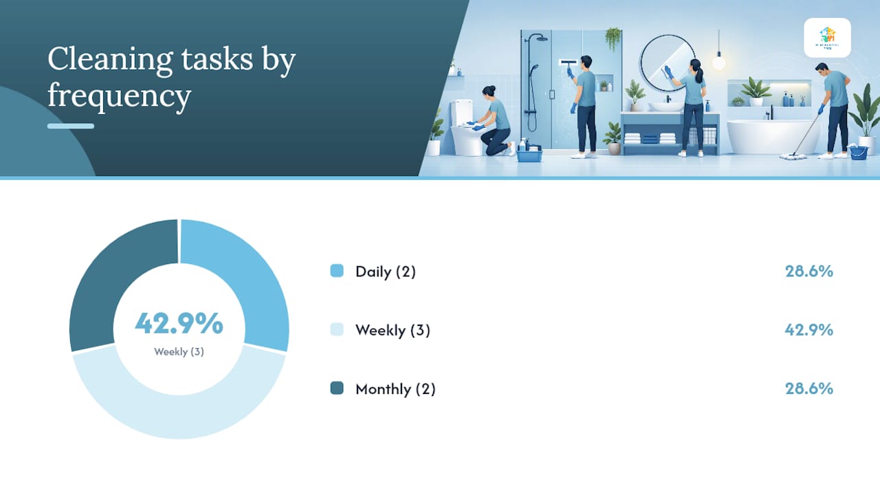 Bathroom cleaning task frequency infographic
