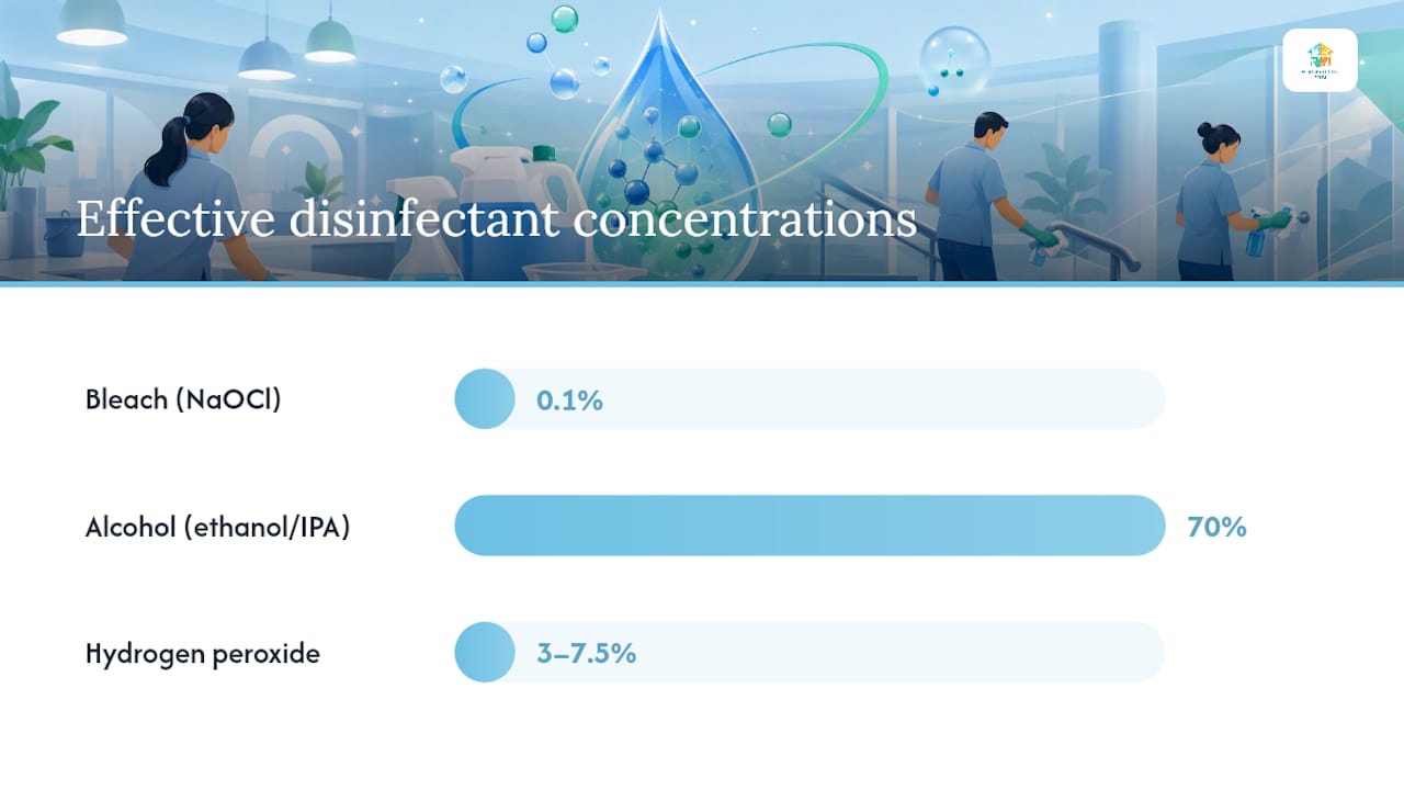 What disinfectants actually work, and when should you use each one? — overview diagram