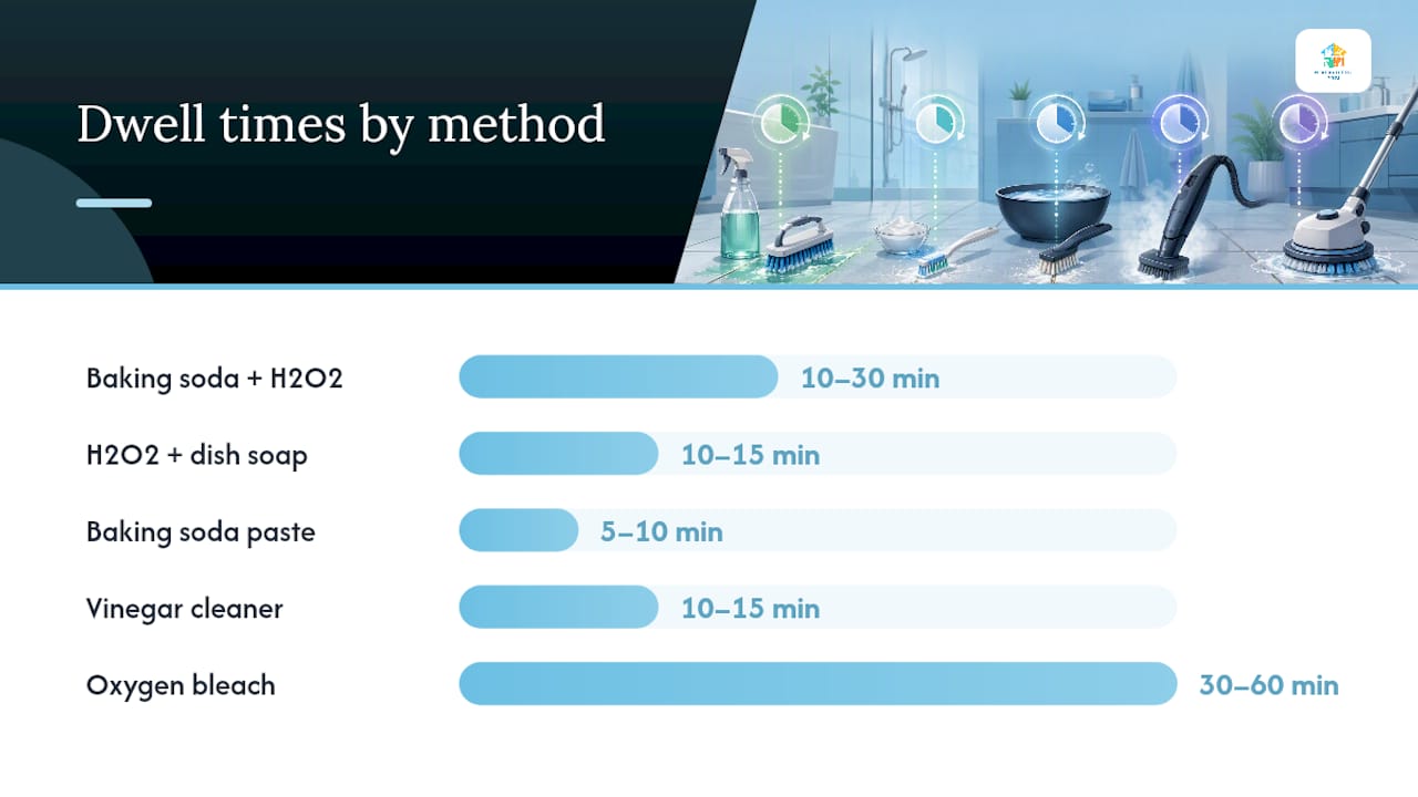 Comparison chart of DIY grout cleaning methods