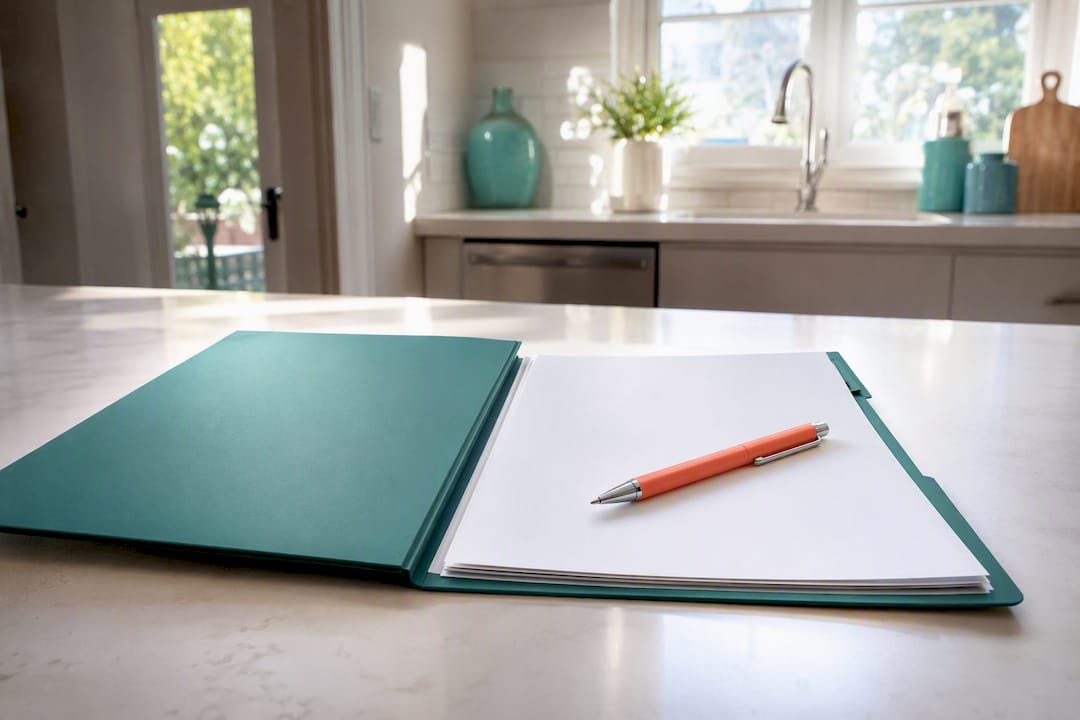 Open folder with insurance policy documents