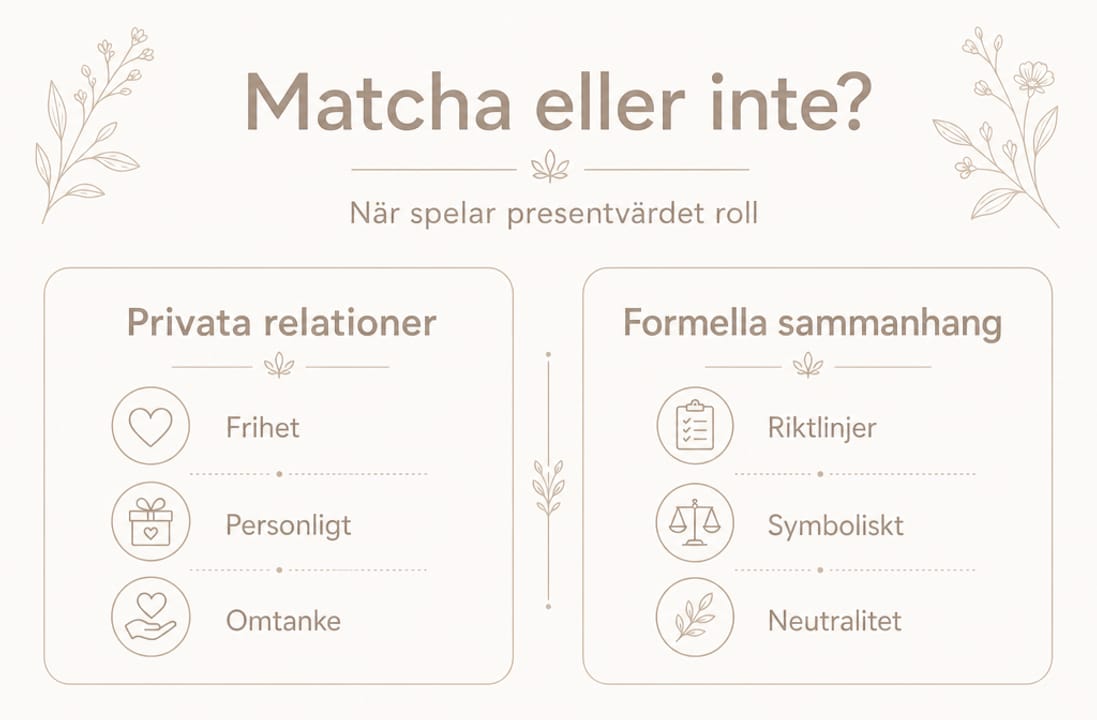 Infografik: Så skiljer du på presentregler i privatlivet och på jobbet