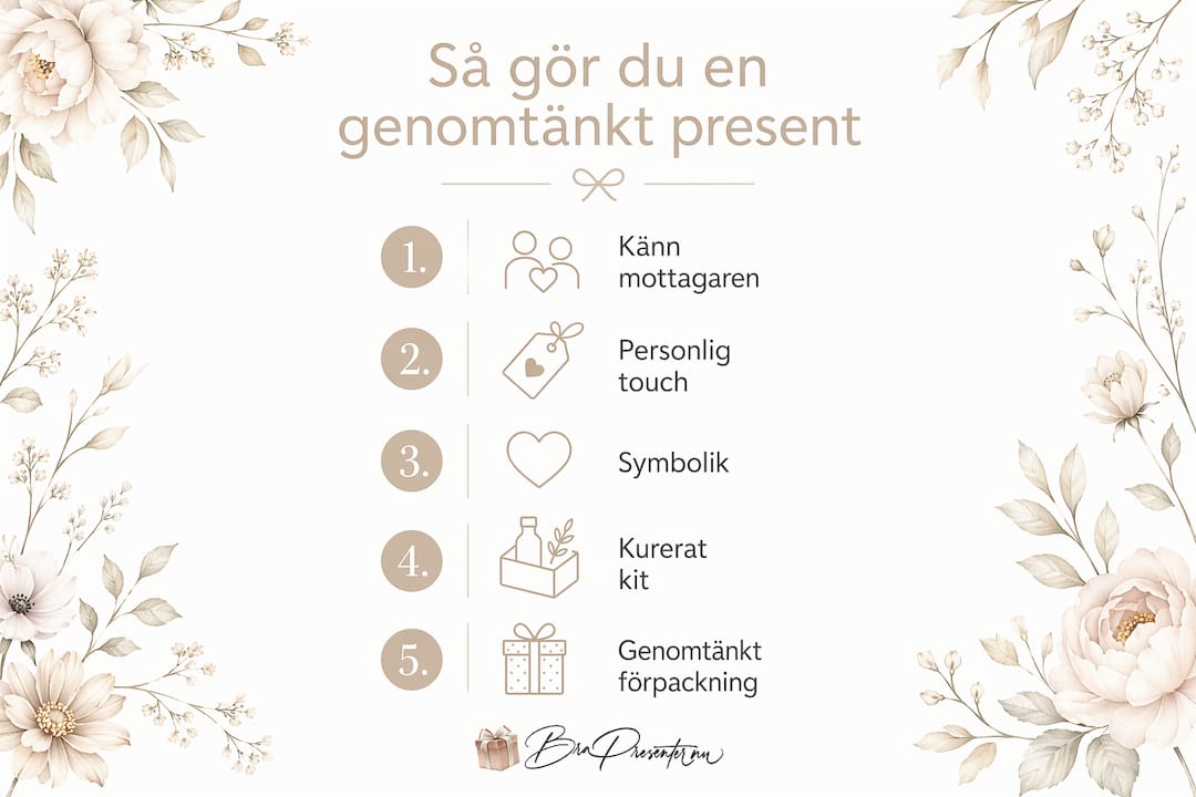 Infografik: Så väljer du en riktigt omtänksam present – steg för steg