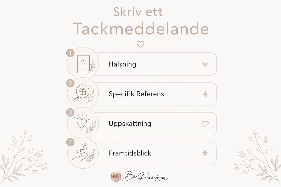 Fyra enkla steg till ett personligt tackmeddelande – en guide i infografik
