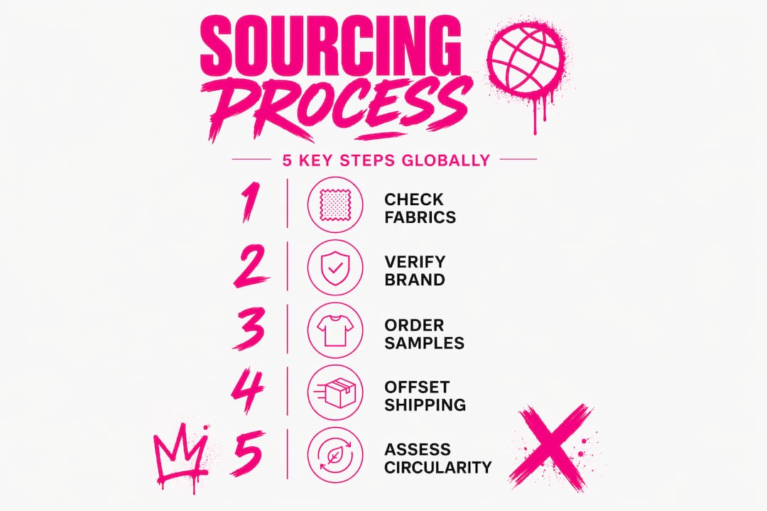 Infographic of eco-friendly streetwear sourcing process