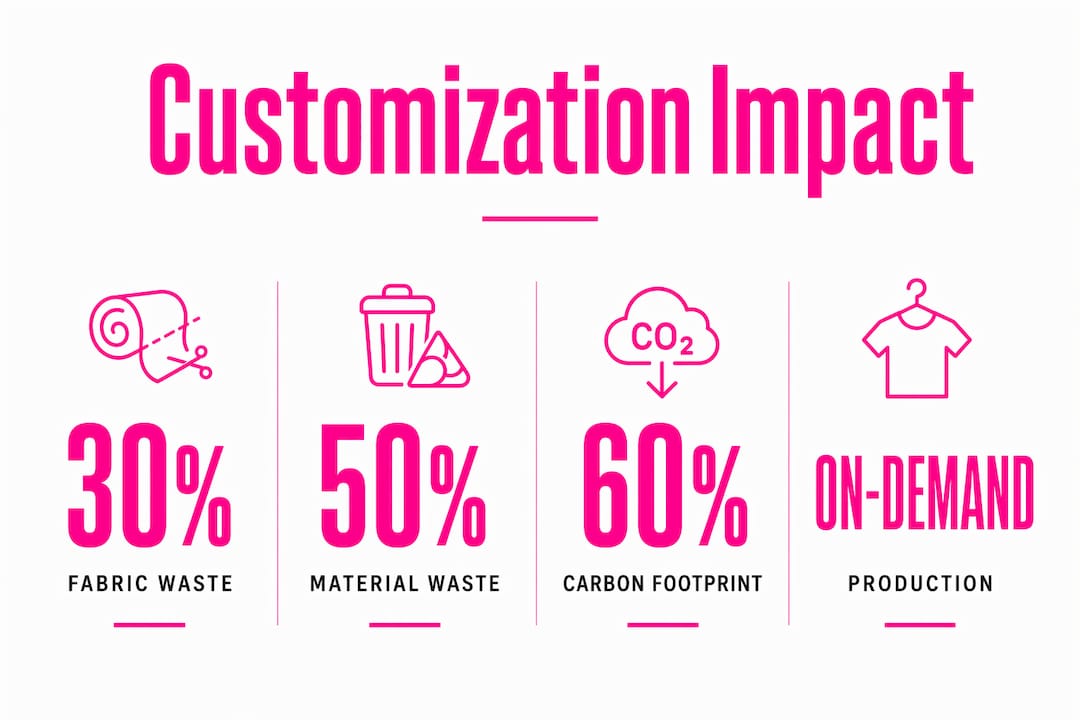 Infographic illustrating customization sustainability benefits