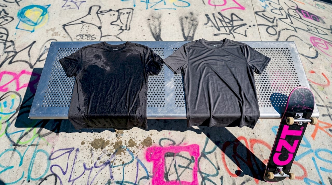 Comparison of wet cotton and dry wicking shirts