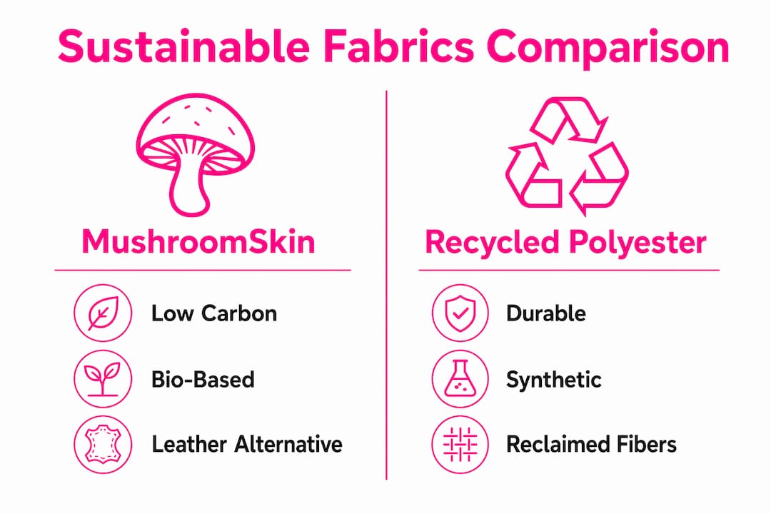 Infographic comparing sustainable streetwear fabrics