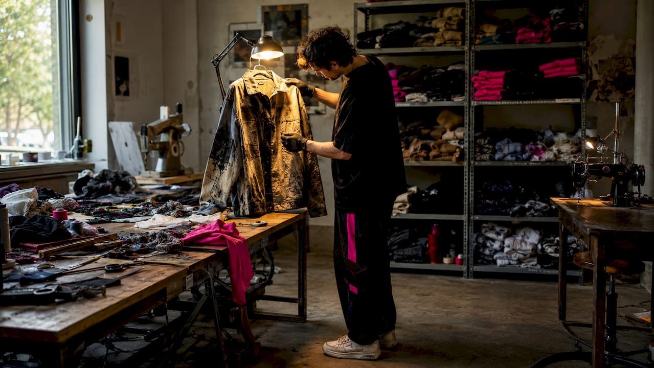 Inspecting damaged streetwear for recycling process