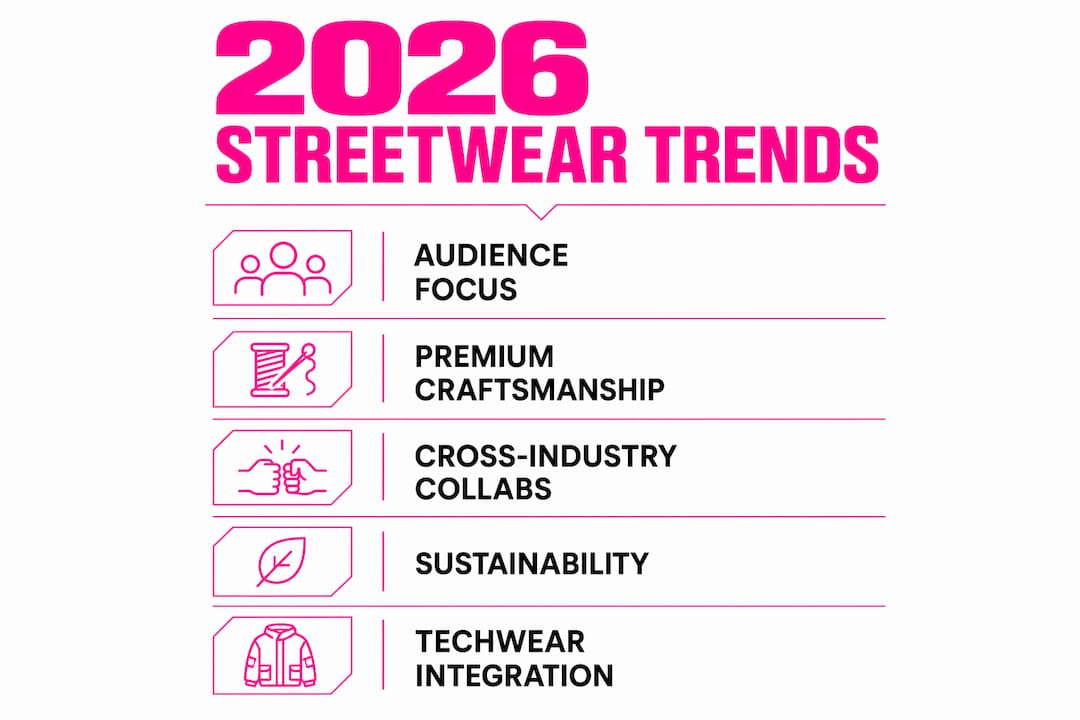 Infographic outlining 2026 streetwear collaboration trends