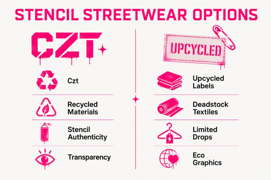 Infographic comparing stencil streetwear alternatives