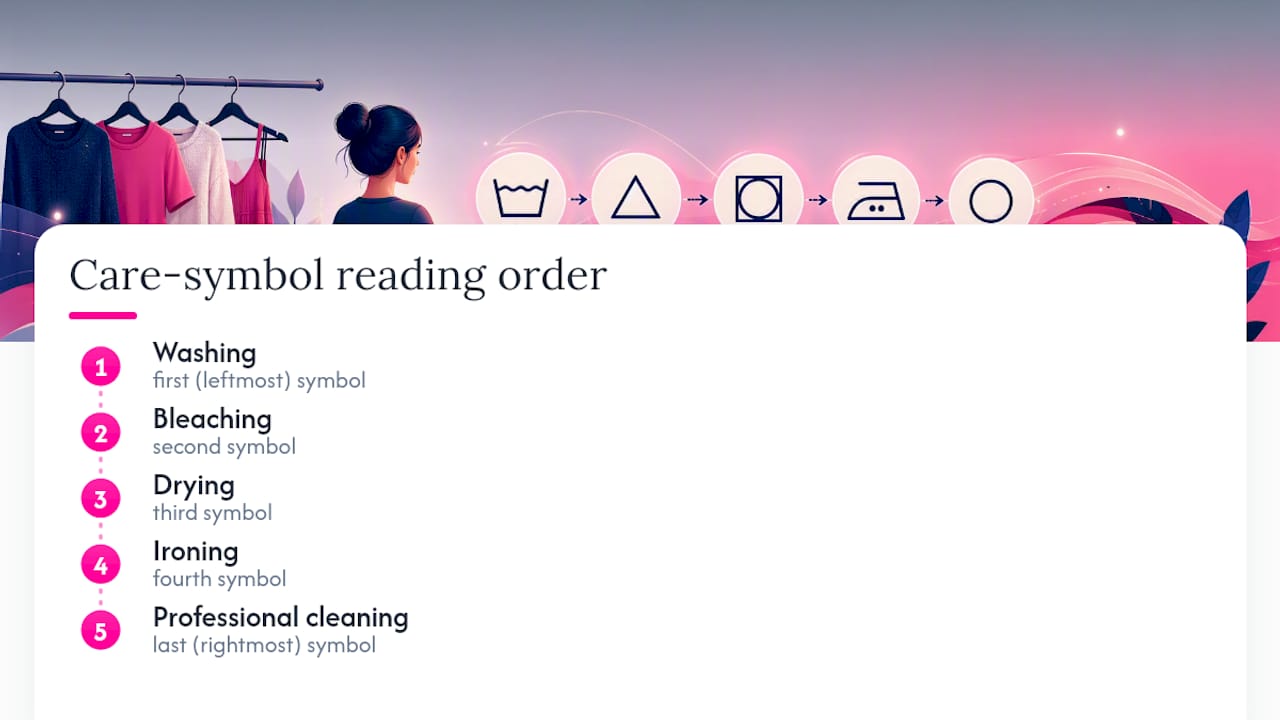 Order of clothing care label symbols