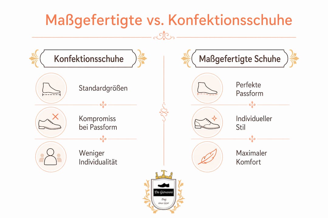 Infografik: Maßschuhe versus Schuhe von der Stange – Ein Direktvergleich