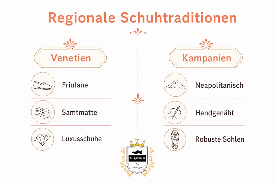 Infografik: Italienische Schuhmachertraditionen im regionalen Vergleich