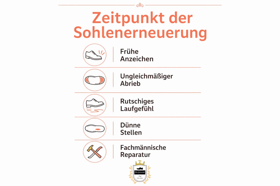 Grafik: Wann ist der beste Zeitpunkt, die Sohlen Ihrer Business-Schuhe zu erneuern?