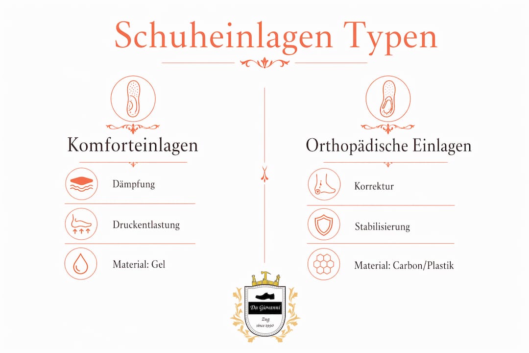Infografik: Verschiedene Arten von Schuheinlagen im Vergleich