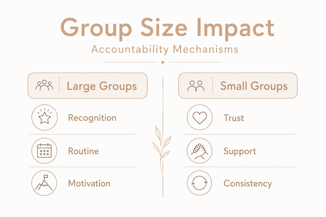 Group size versus accountability infographic