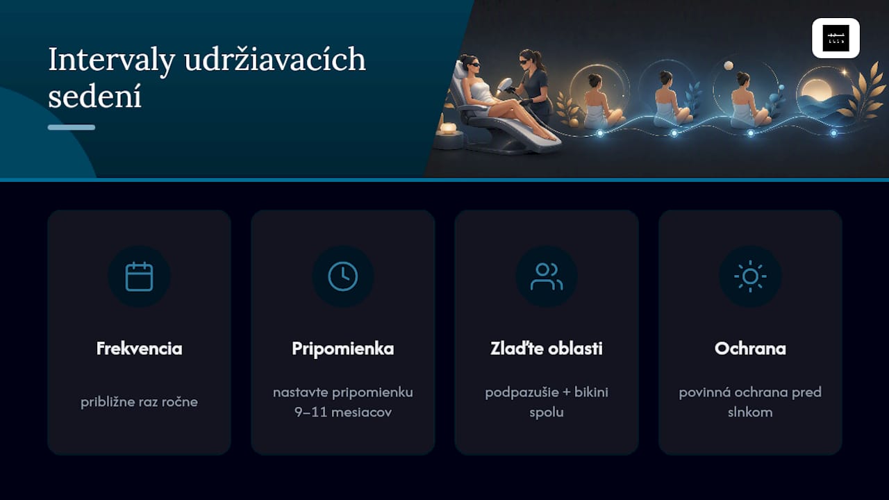 Ako často je potrebné absolvovať udržiavacie laserové ošetrenia podľa jednotlivých častí tela