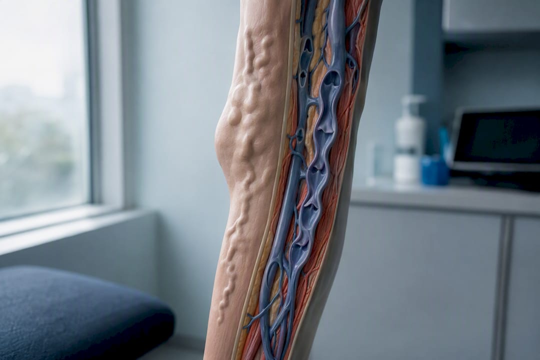 Anatomický model znázorňujúci kŕčové žily