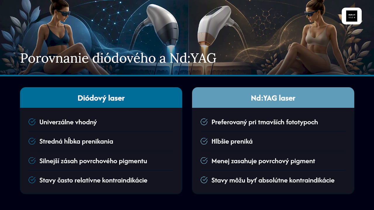Porovnanie diódového a Nd:YAG lasera