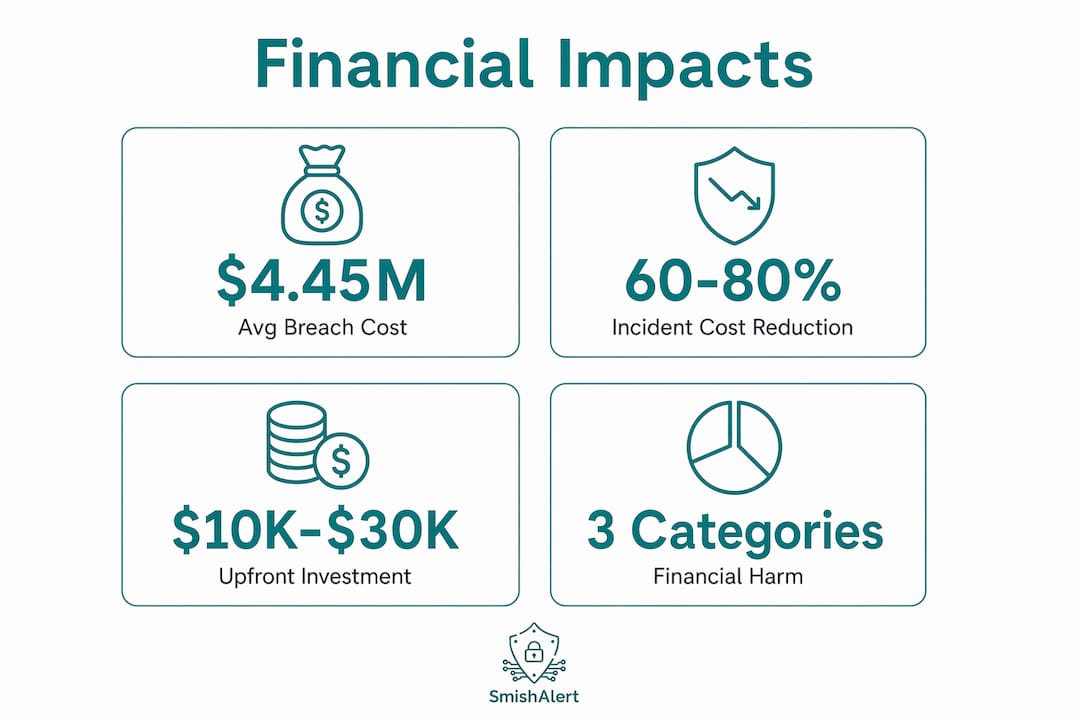 Infographic showing financial impacts of mobile security neglect