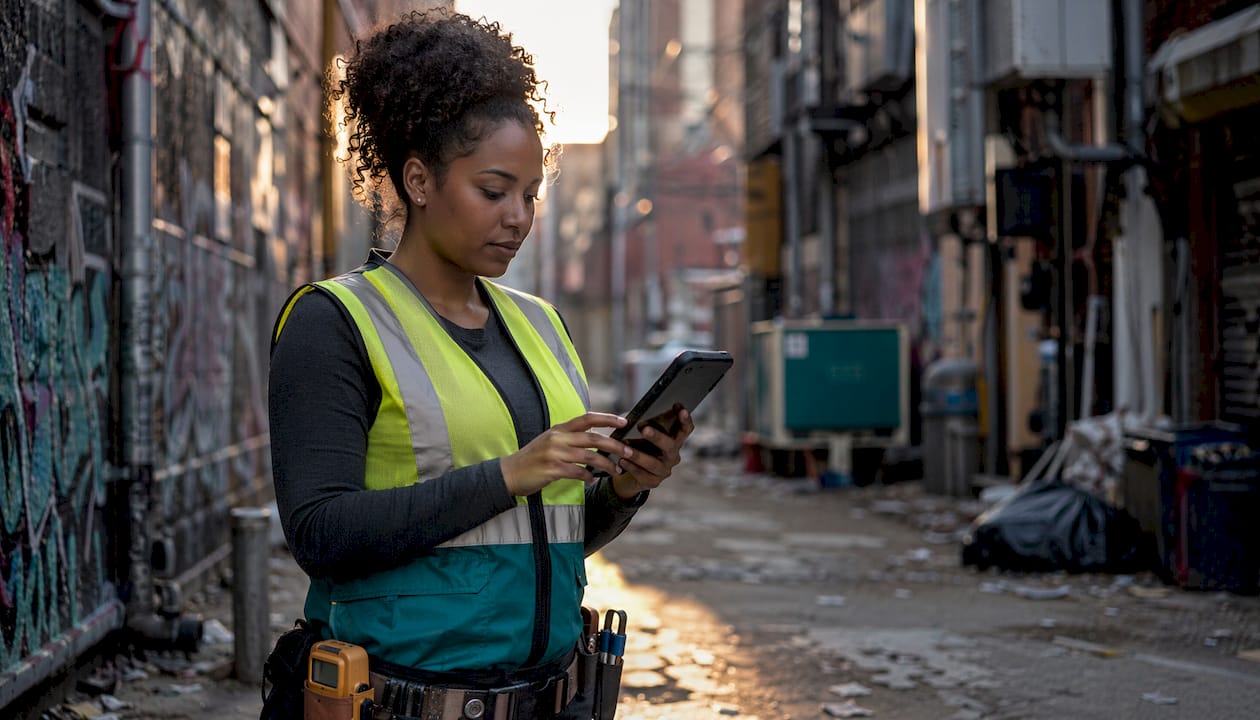 Field technician scanning for mobile threats
