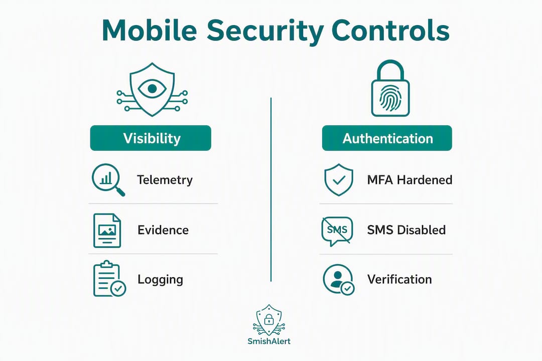 Infographic comparing mobile security controls for compliance