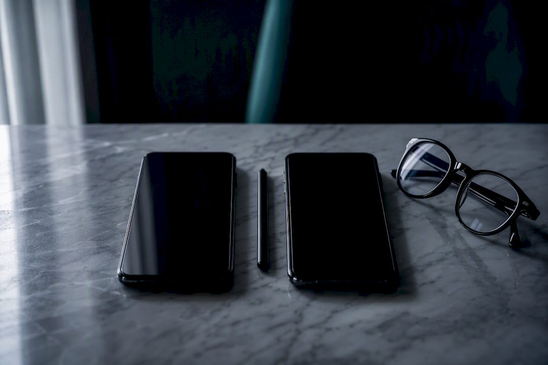 Two blank mobile screens side by side concept