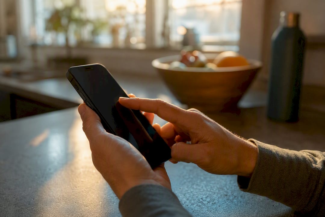 Hand toggling iPhone message filter setting