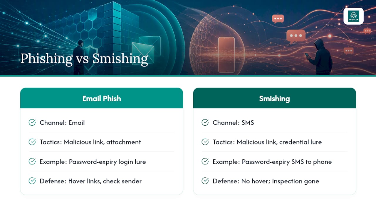 Smishing vs Phishing: What Sets Email-Based Attacks Apart — overview diagram