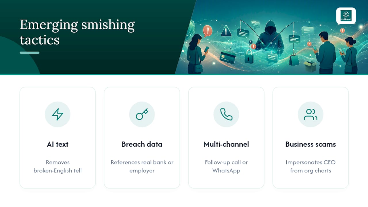 Three emerging smishing tactics