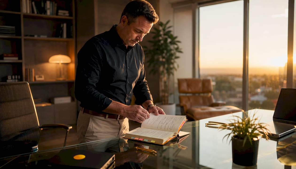Sales manager reviewing lead qualification notes