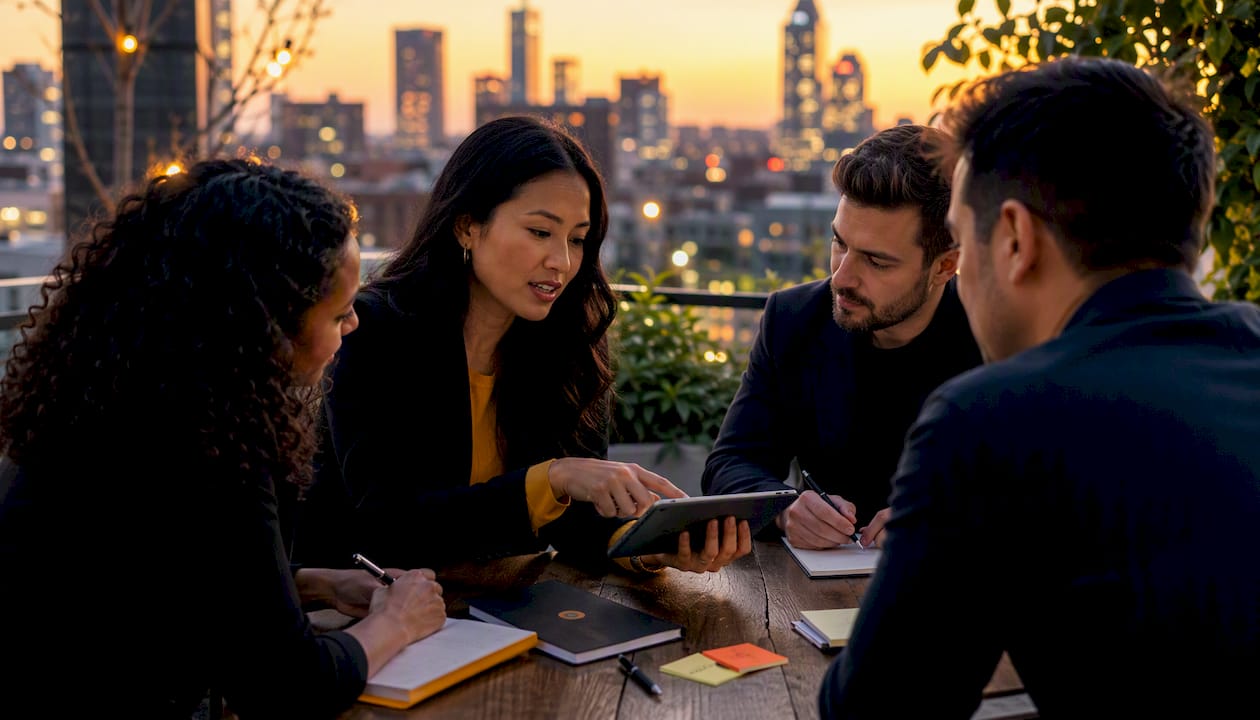 Diverse sales team in real-time coaching