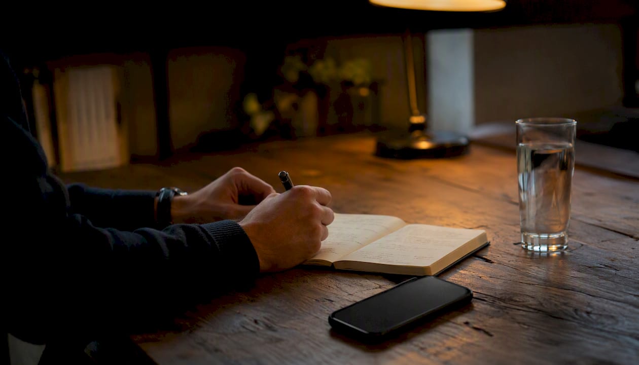 Hands recording sales call notes