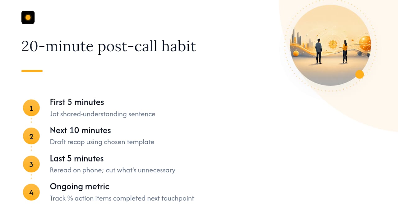Why the 20-Minute Post-Call Habit Beats Any Template — overview diagram