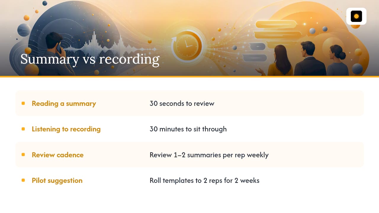 Why Consistent Summaries Are a Coaching Tool, Not Paperwork — overview diagram