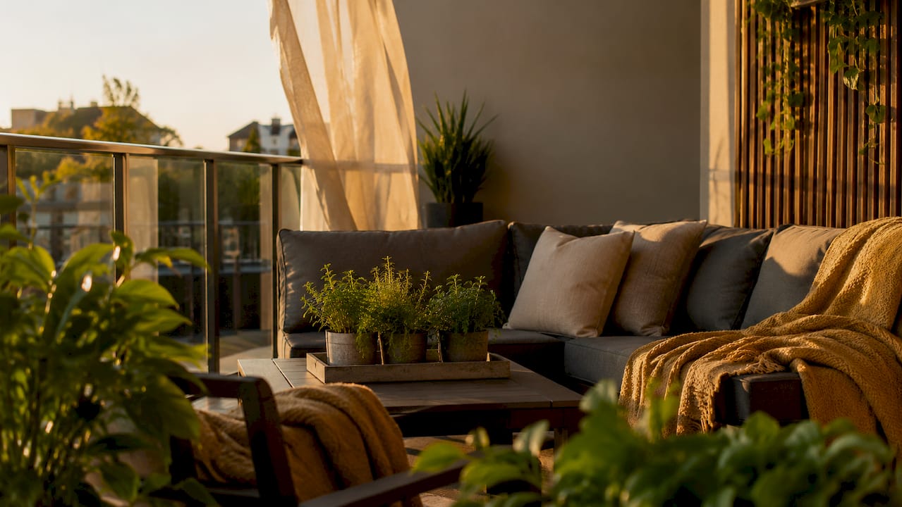Styled premium rental living room interior