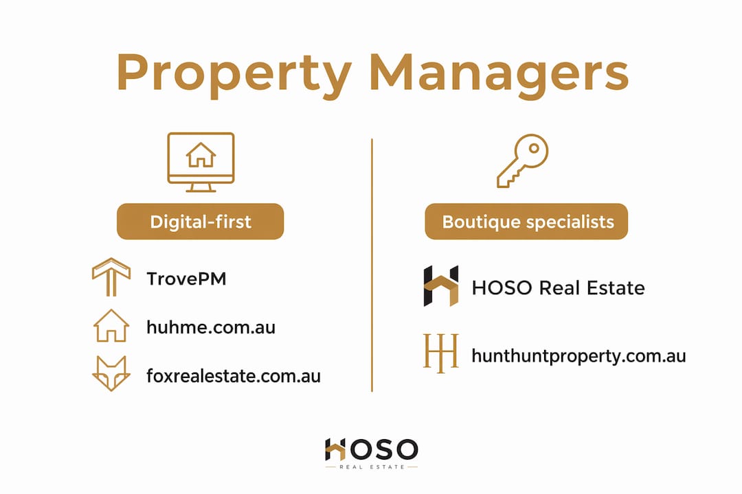 Infographic comparing digital-first vs boutique property managers