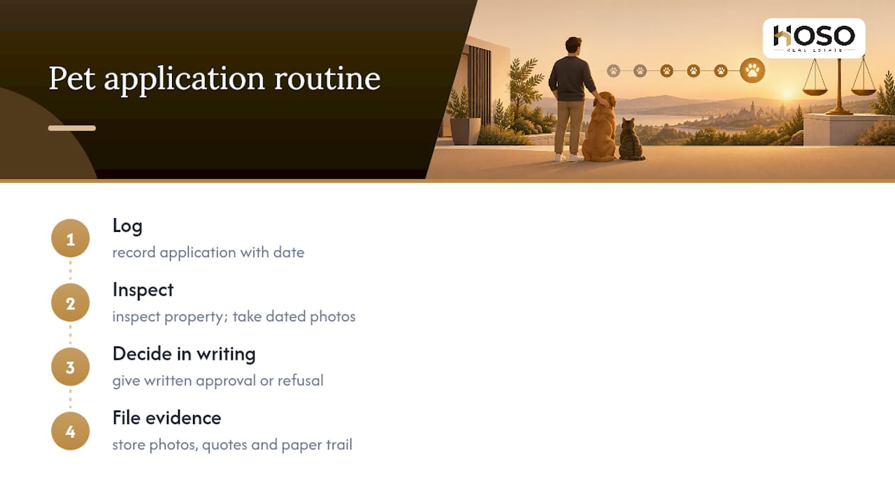 HOSO's practitioner note on pet compliance — overview diagram