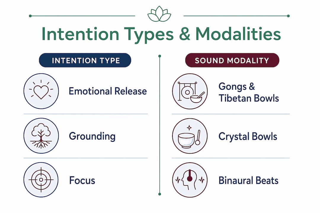 Infographic comparing intention types with sound modalities
