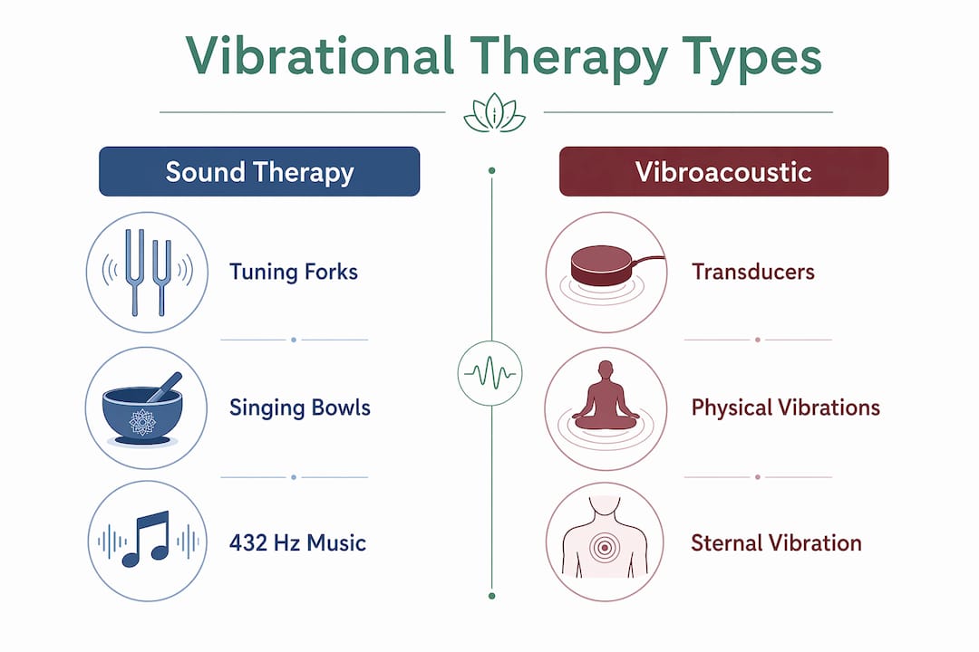 Infographic comparing sound therapy and vibroacoustic therapy