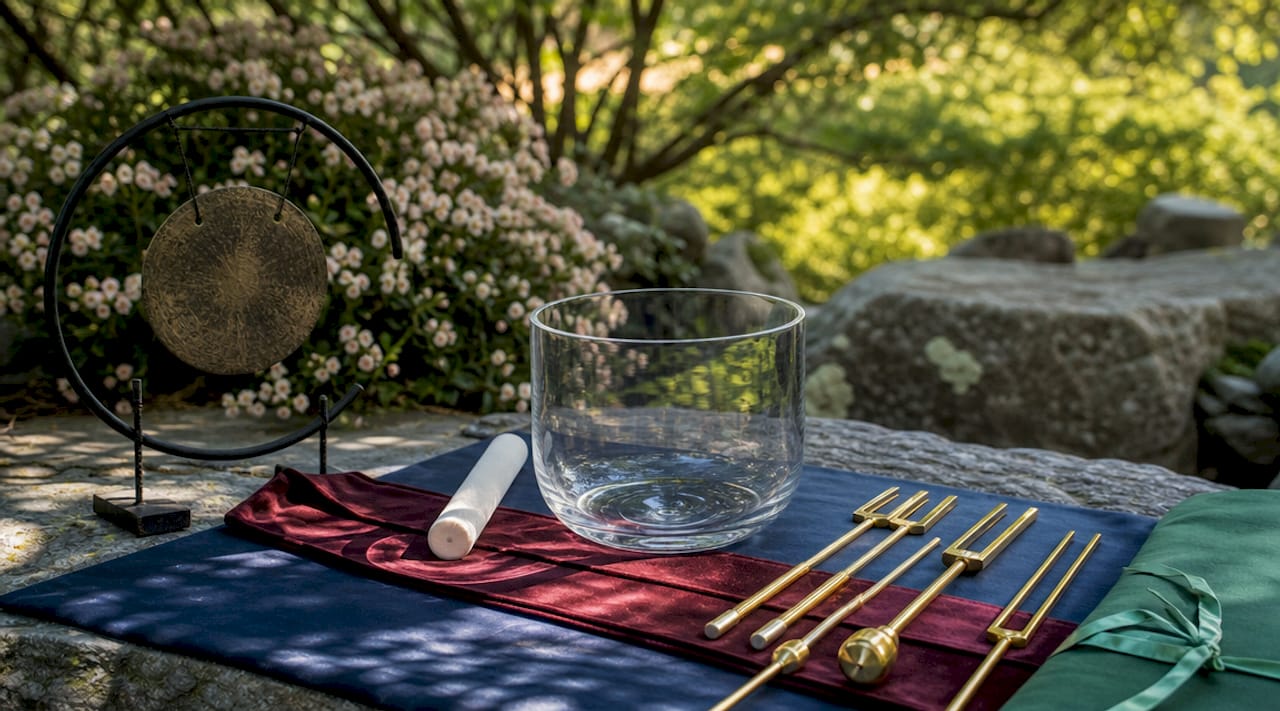 Sound healing instruments for yoga sound bath