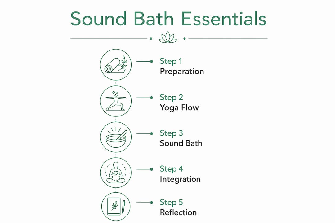 Infographic illustrating sound bath session steps