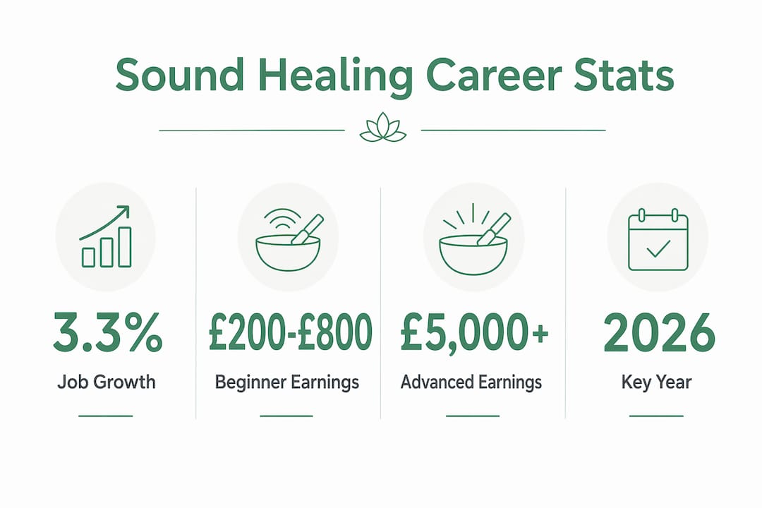 Infographic showing sound healing career statistics