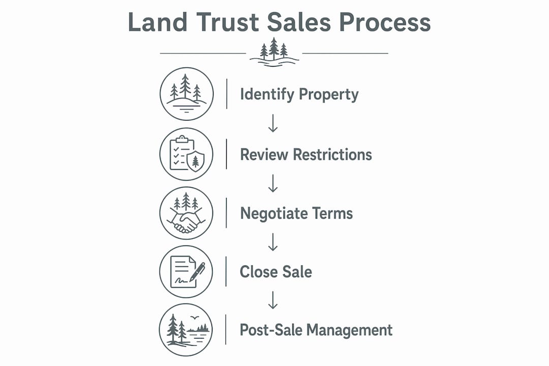 Infographic showing land trust property sale steps