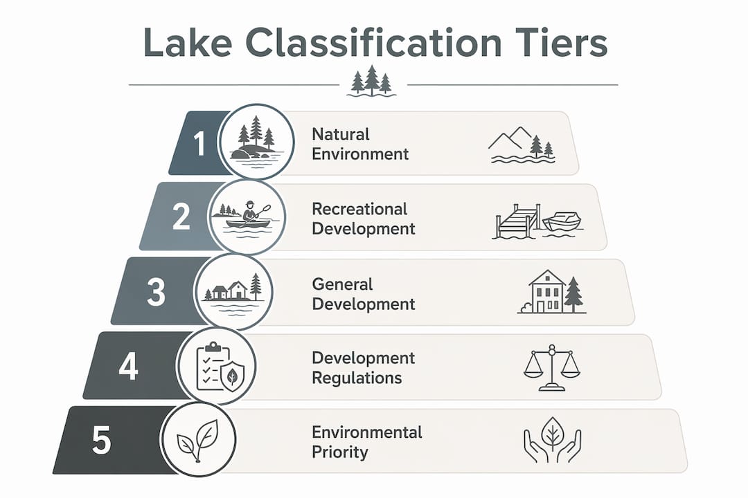 Infographic showing hierarchy of lake classification tiers