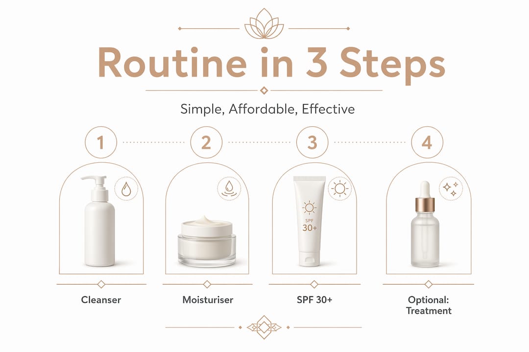 Infographic outlining key skincare routine steps