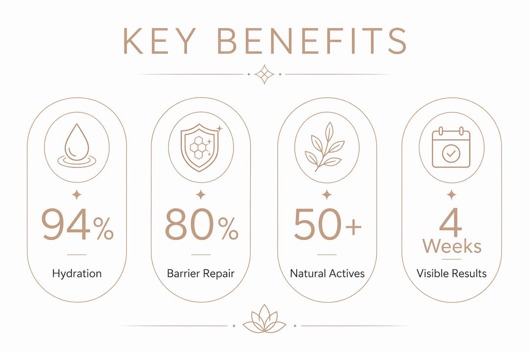 Infographic illustrating benefits of Polish face cream