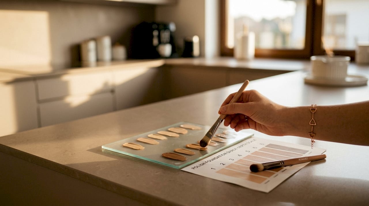 Foundation shade depth scale with swatches