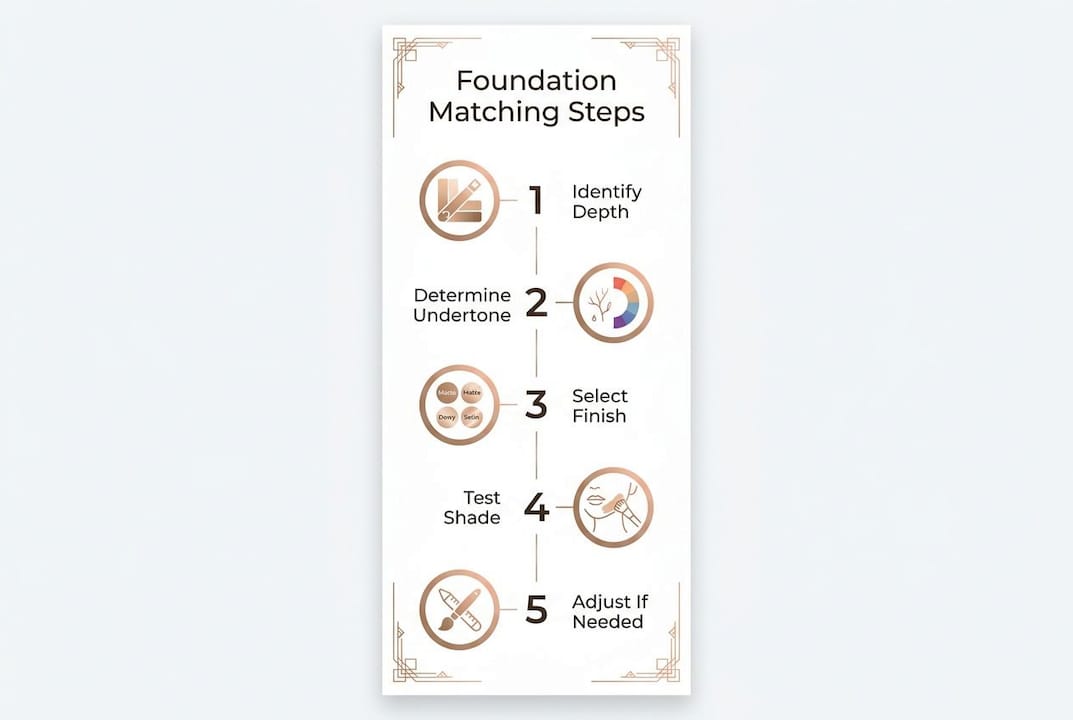 Infographic illustrating 5 foundation matching steps