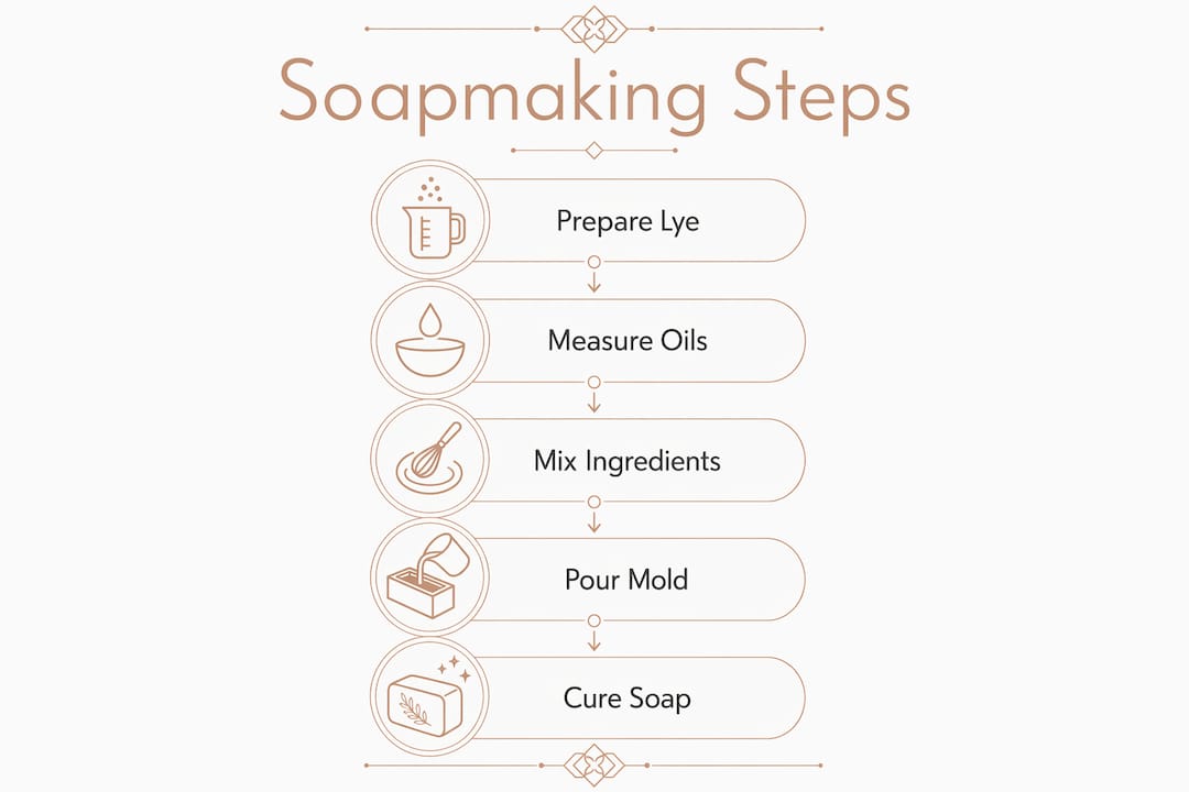Infographic outlining steps to make Polish soap